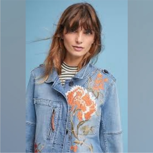 Pilcro Embroidered Jean Jacket - Picture 3 of 8